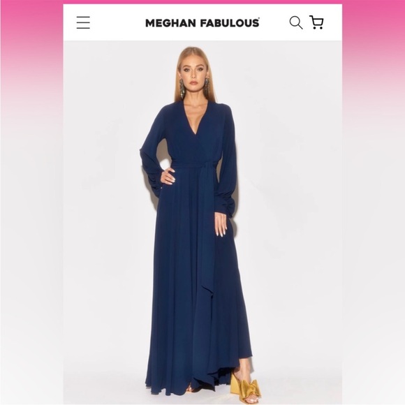 Meghan LA Dresses & Skirts - Meghan Fabulous Lilypad Maxi Navy Dress